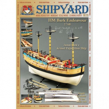 SHIPYARD HM BARK ENDEAVOUR 1768 JAMES COOK,S ARMED EXPEDITION SHIP MODEL KARTONOWY SKALA 1/96