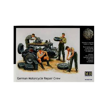 GERMAN MOTOCYCLKE REPAIR CREW  II WOJNA